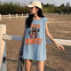 슬링 스포츠 조끼 민소매 티셔츠 여성 여름 디자인 틈새 겉옷 농구 유니폼 루즈 탑