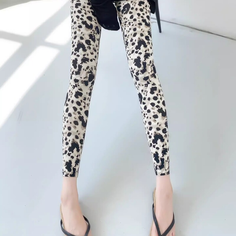 Spring and Summer European and American Style Leopard Print Sexy Slimming Tight-Fitting Sports Zebra Pattern Shark Yoga Fitness Leggings