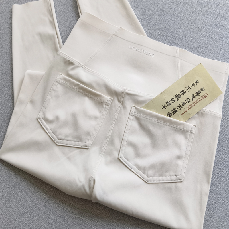 Milky White Flap Pocket Pants Style Can Be Worn as a Bottoming Shark Pants for Women in Spring and Summer Thin Breathable Yoga Fitness High Waist Tummy Control