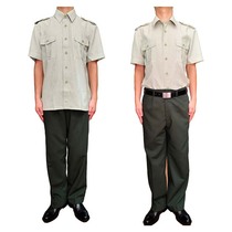 Stock 99 Lu short sleeve shirt summer straight quick-drying striped shirt labor insurance outdoor middle-aged and elderly short sleeve shirt