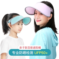 Sun hat female sunscreen UV summer Korea outdoor parent-child children travel wild goddess face cover sun hat