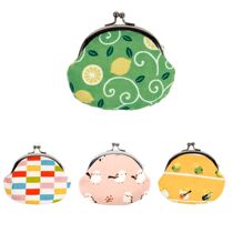 (In stock) Japanese Hamabumi sample new lemon panda cute gold bag coin purse 100% cotton made in Japan