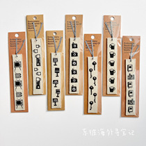 (Spot) Japanese Todonuts Cotton Linen Embroidery Bookmark Retro Monochrome
