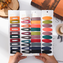 韩国磨砂发夹女彩色镂空刘海夹