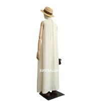 Vent minimaliste de style de ventilateur Herben temperament de haut niveau Loose Veil col rond collier velouté Robe femme 2024 Été Nouveau