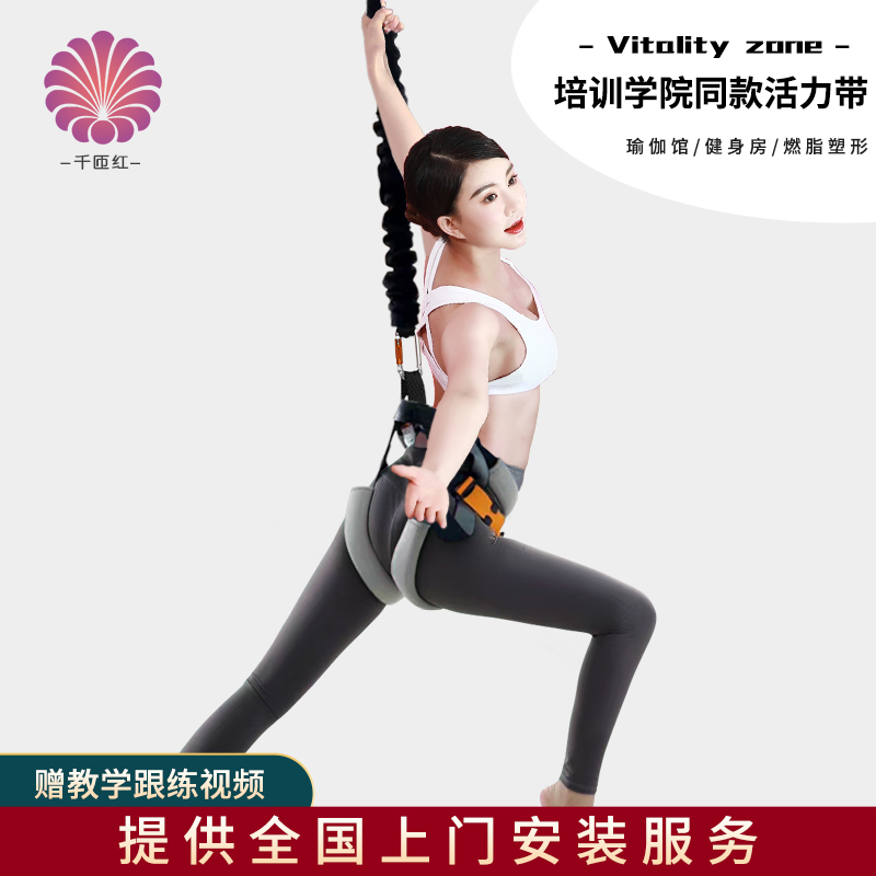 屋内バンジージャンプ、エネルギーベルト、バンジーアカデミー、空中ヨガ、弾性ロープ、ヨガスタジオ、トレーニング、吊り下げ器具