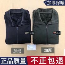 New winter velvet long-sleeved physical training clothing in cold areas navy blue olive green thickened warm sports suit