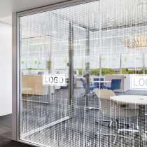 Office partition glass sticker doors and windows transparent electrostatic film LOGO size can be customized decorative gradient dot surface