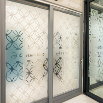 Transparent hollow LOGO glass film partition size custom density custom office glass sticker