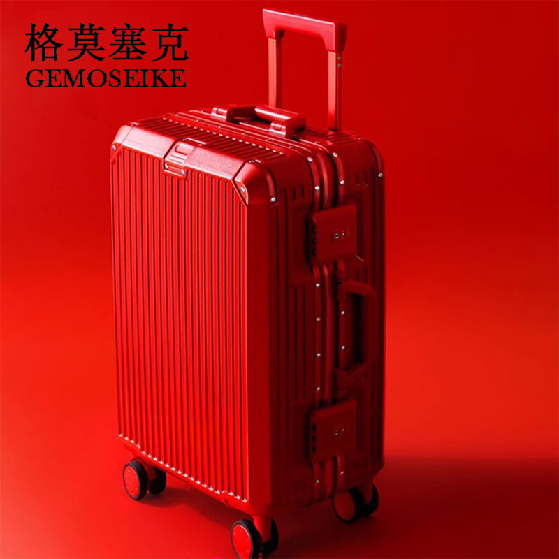 Gemoseike British Light Luxury Brand Festive Suitcase for Women, Bright Red Wedding Dowry Suitcase, Trolley Travel Suitcase Gemoseike British Light Luxury Brand Festive Suitcase for Women, Bright Red Wedding Dowry Suitcase, Trolley Travel Suitcase