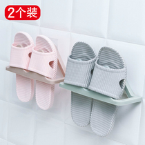 Bathroom slipper rack Wall-mounted bathroom without holes to put shoes on the shelf Space-saving storage artifact behind the door