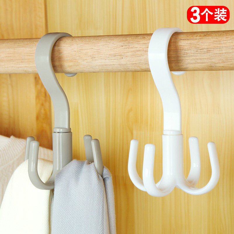 360 degree rotatable multifunctional hanger lazy corner clothes silk scarf tie belt plastic wardrobe storage hook