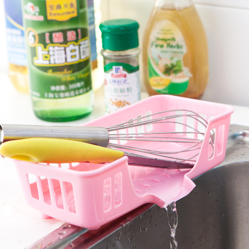 Kitchen Sink Suction Cup Drain Basket Sponge Shelving multifunctional dishwashing containing shelf sponge cutlery shelving shelf