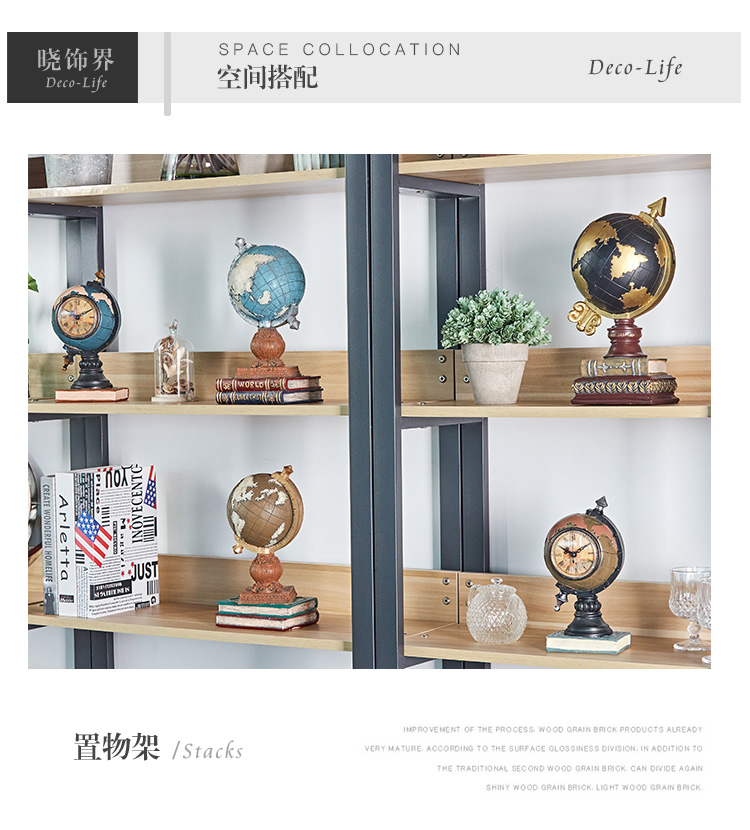 Trang trí sáng tạo toàn cầu retro trang trí nghiên cứu rượu tủ văn phòng nhà phòng khách trang trí đồng hồ phong cách châu Âu và Mỹ đồ dcor chụp ảnh