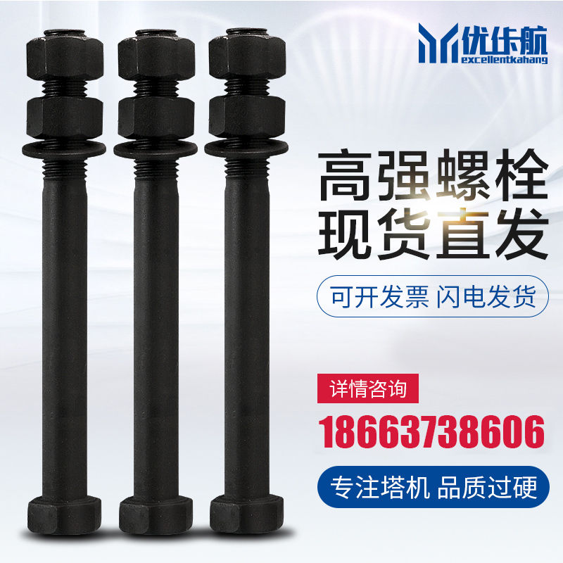 Tower Hoist High Strength Bolt 10 9 Level Standard Section Outer Hexagonal M20-27 Connection screw Tower Accessories Hot Pin