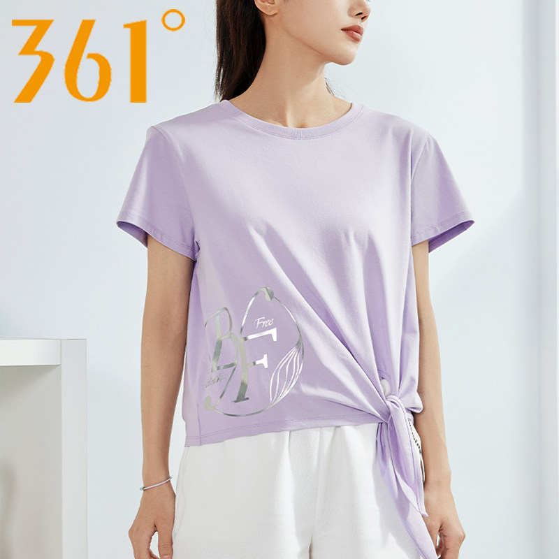 361 sport T-shirt short sleeve woman 2022 Summer new loose casual half sleeve blouse round collar tie breathable short sleeves