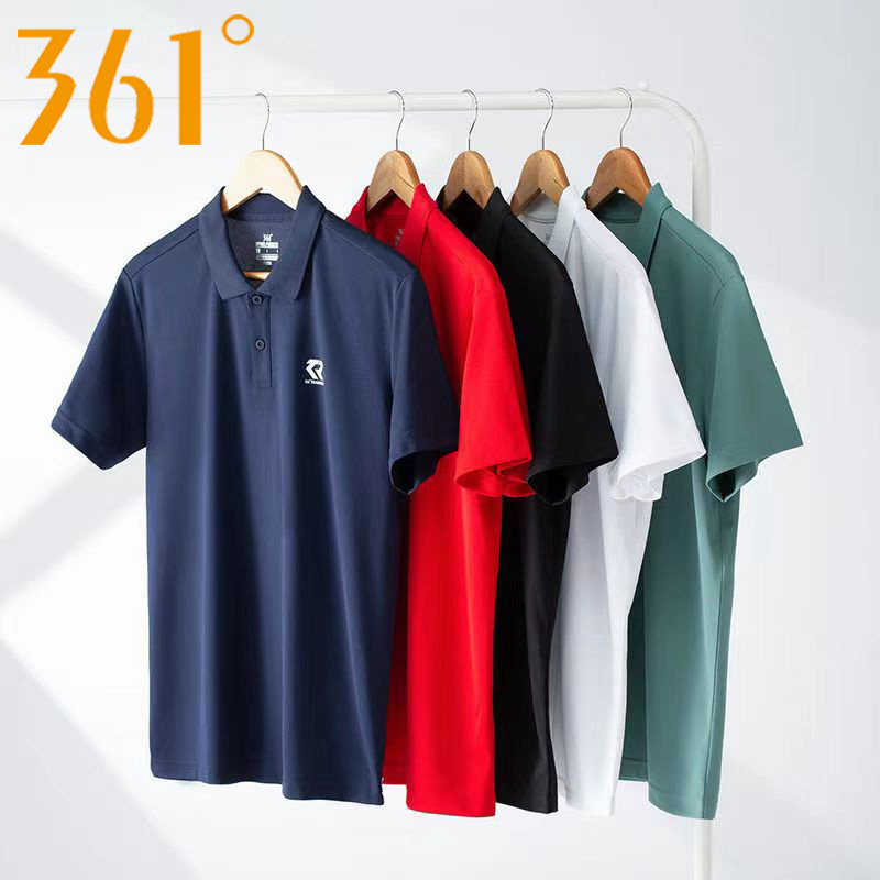 361 Sports T-shirt men 2022 summer new fitness running semi-sleeved men turned over breathable short sleeve polo shirts