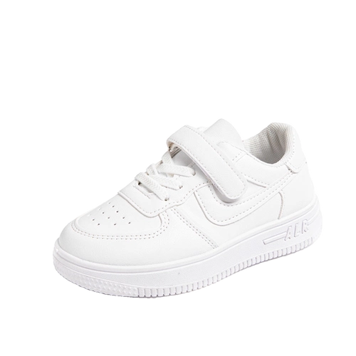 Детская демисезонная белая обувь для мальчиков, нескользящие белые кроссовки, тренд сезона, мягкая подошва