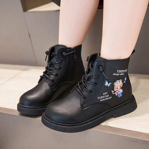 Новые детские детские ботинки «мартенки» для девочек, модные туфли принцессы в корейском стиле для девочек, мягкая студенческая обувь для выступлений с героями мультфильмов