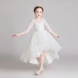 Белое свадебное платье, наряд маленькой принцессы, лонгслив, наряд для музыкальных выступлений, из фатина