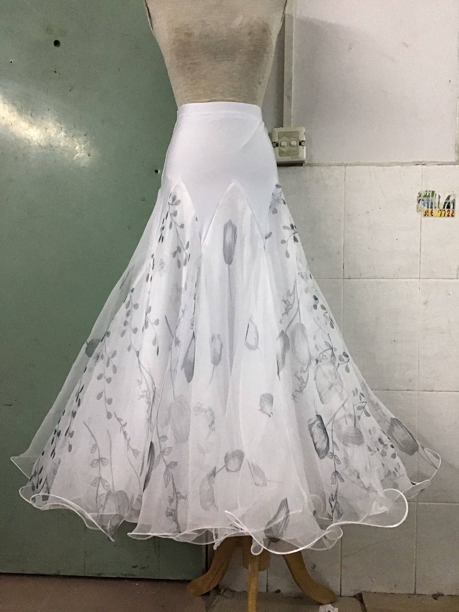 New bookings for Morden Dance Social dance Giant Pendulum Skirt Women Adults Waltz National Standard Dance Performance Practice Dresses