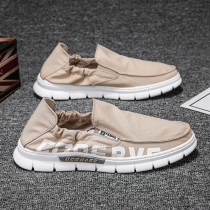  2021 new summer breathable canvas old Beijing cloth shoes driving casual all-match trend one-pedal lazy mens shoes