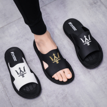Mens slippers summer trend wear non-slip indoor bath personality fashion Youth Beach word drag ins tide