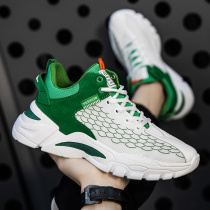 Mens shoes 2021 new trend Joker casual sneakers summer breathable mesh Papa ins Green trendy shoes