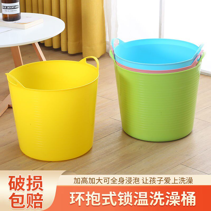 Large number bathing containing barrel thickened children's baby plastic bucket accommodating tub bath bath tub can be sat