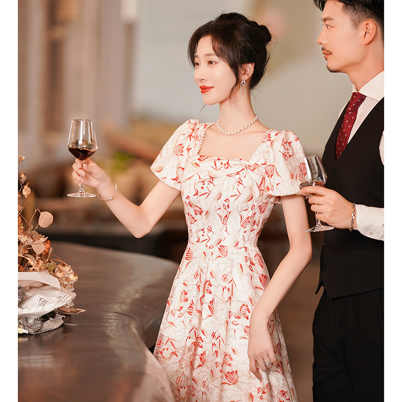  M -Note: If the dress is small, please consult the customer service first+Blushing Floral FMSB 2175  