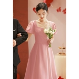 Розовое вечернее платье можно носить каждый день, атласное платье подружки невесты для ежегодной встречи, помолвочное платье, сертификат, платье для вечеринки по случаю дня рождения.