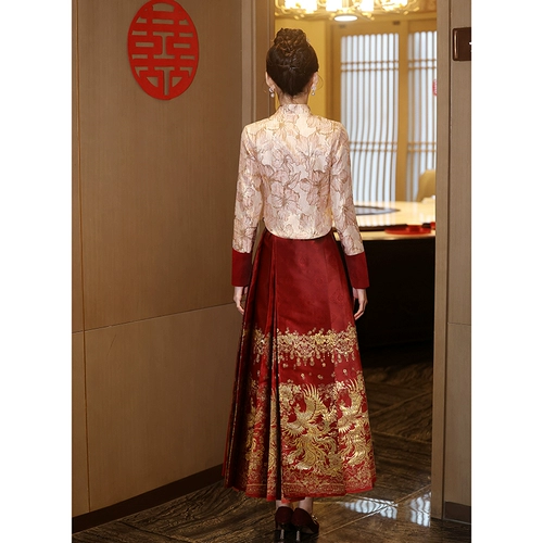 Комплект, свадебное платье, демисезонное вечернее платье, ципао, 2023