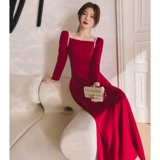 Ретро вечернее платье, бордовый лонгслив