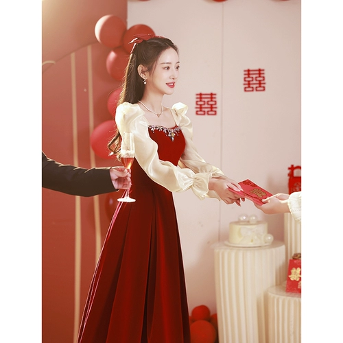 Вечернее платье, бордовое свадебное платье, юбка