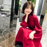 Бордовое красное весеннее вечернее платье, подходит для подростков