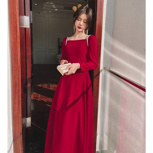 Ретро вечернее платье, бордовый лонгслив