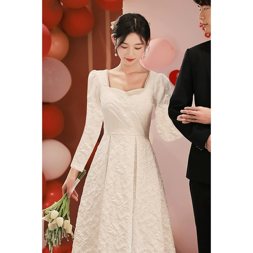 Летнее белое вечернее платье для невесты, французский стиль, белая одежда