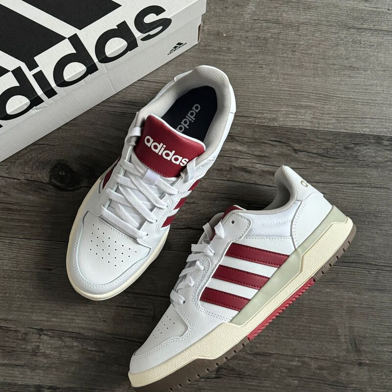 Adidas Synthetic Leather Comfortable Low-Top Casual Sneakers for Couples, Students, Men and Women, Same Style, White and Red Fw3462 Adidas Synthetic Leather Comfortable Low-Top Casual Sneakers for Couples, Students, Men and Women, Same Style, White and Red Fw3462