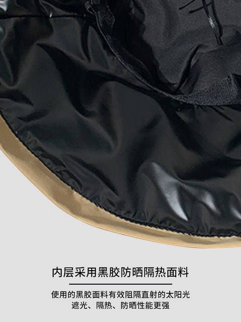 Japanese Black Rubber Sunscreen Hat for Women, Summer Foldable Large Brim Sunshade Fisherman Hat, Uv Protection Sun Hat