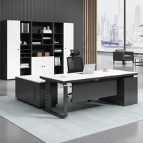 Guangzhou office owner desk brief Hyundai 1 8 m Manager desk with desk with cabinet single table and chair combination