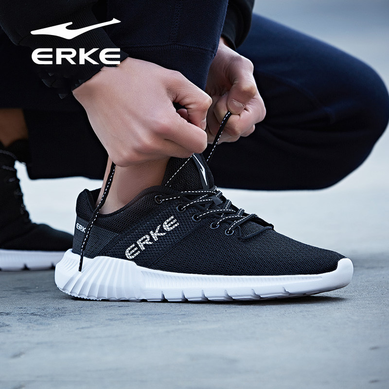 Hon Starker Sneaker Men's Shoes Summer Soft Bottom Red Star Light Soft Bottom Shock Absorbing Black Mesh Surface Breathable Running Shoes