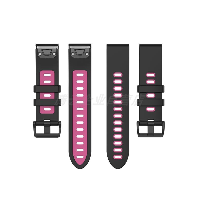 限時優惠 清風數碼 Garmin 佳明 Fenix 6x 手錶帶 液態硅膠 Fenix 6x Pro 雙色腕帶 撞色硅膠 替換腕帶