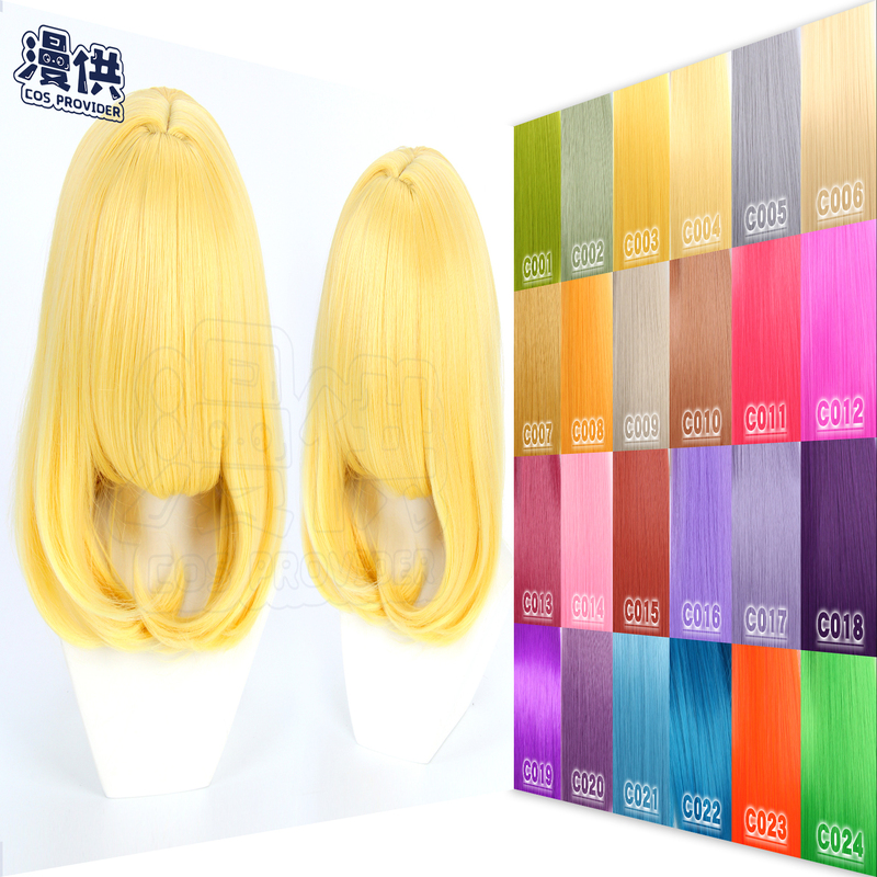 Cosplay Wig Bobo Style Long Short Hair for Face Slimming Red Orange Yellow Green Cyan Blue Purple