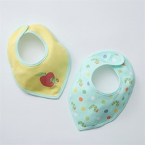 Pre-24 New Japanese Hungry Caterpillar Childrens Clothes Baby Cotton Bibs Rice Pocket and Mouth Wipes 2 pieces
