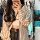 Striped shirt jacket women's autumn outer long-sleeved shirt loose shirt shirt autumn 2022 new women's clothing