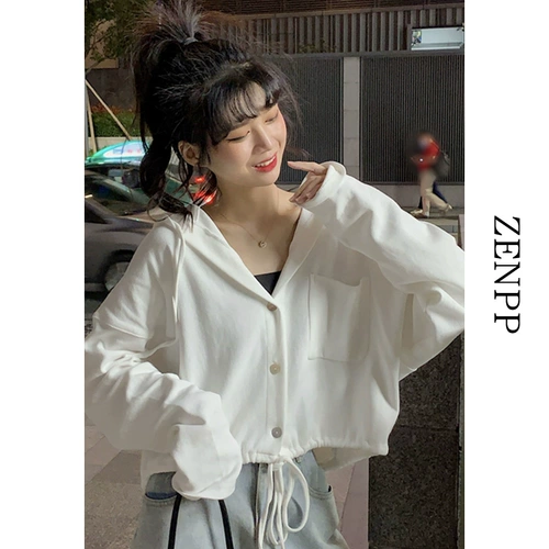 Белая короткая осенняя тонкая толстовка с капюшоном, сексуальный лонгслив, подходит для подростков, 2021 года