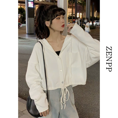 Белая короткая осенняя тонкая толстовка с капюшоном, сексуальный лонгслив, подходит для подростков, 2021 года