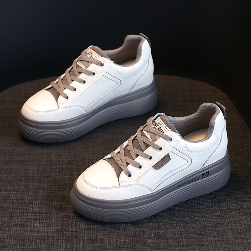 A D Hepburn ~ 2022 new spring 100 hitch cakes thick bottom Lean Style Genuine Leather Sport Casual Shoes Women