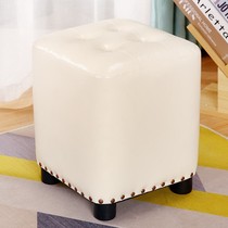 American small stool white square bench low stool changing shoe stool childrens stool fashion creative home adult leather stool bench