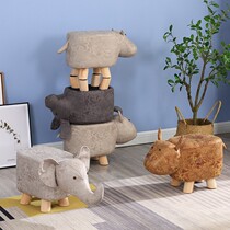 Solid Wood animal creative childrens bench elephant stool living room cute shoe stool home bench stool wearing shoes small stool